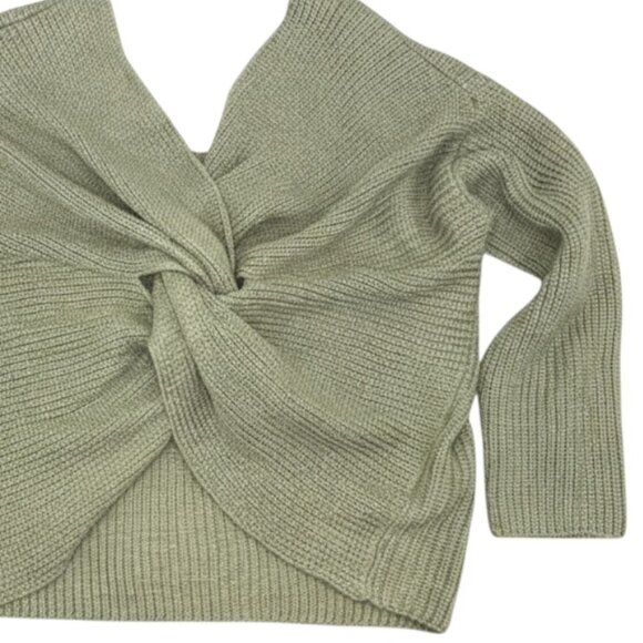 ASTR The Label Twist Back Sweater Olive Green Reversible 2-Way Pullover Knit XL - Picture 3 of 13